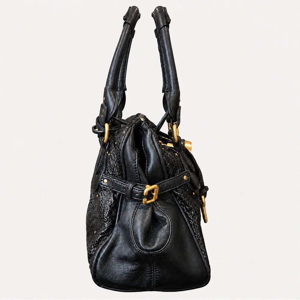 CHLOE PADDINGTON Mini Black Leather Satchel with LOCK & KEY